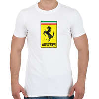 printfashion Unicorn - Ferrari - Férfi póló - Fehér