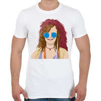 printfashion Janis Joplin - Férfi póló - Fehér