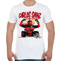 printfashion Carlos Sainz Ferrari - Férfi póló - Fehér