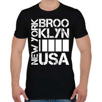 printfashion New York Brooklyn USA - Férfi póló - Fekete