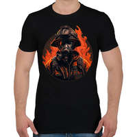 printfashion Tűzoltó - Lánglovag - Férfi póló - Fekete