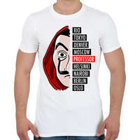 printfashion A nagy pénzrablás - La casa de papel - Férfi póló - Fehér