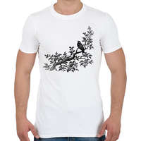 printfashion Bird & Tree drawing - Férfi póló - Fehér