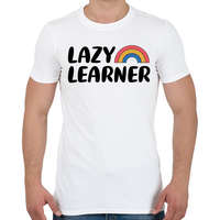 printfashion Lazy learner (Black) - Férfi póló - Fehér