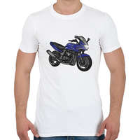 printfashion kawasaki zr7 kék - Férfi póló - Fehér