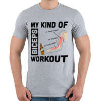 printfashion My Kind Of BICEPS Workout /w/ - Férfi póló - Sport szürke