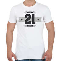 printfashion b-day-21-dark-lightgrey - Férfi póló - Fehér