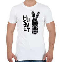 printfashion Húsvét - Fekete nyúl - Férfi póló - Fehér