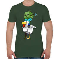 printfashion Minecraft bébi jockey - Férfi póló - Katonazöld