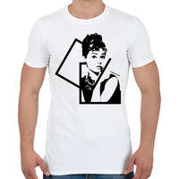 printfashion Audrey Hepburn - Férfi póló - Fehér