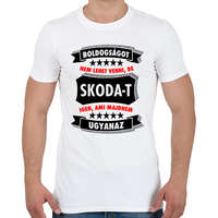 printfashion Boldogság = Skoda - Férfi póló - Fehér