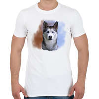 printfashion husky-portré - Férfi póló - Fehér