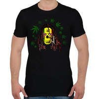 printfashion rasta skull - Férfi póló - Fekete