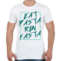 printfashion Eat pasta run fasta - Férfi póló - Fehér