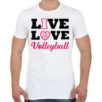 printfashion Live, Love, Volleyball - Férfi póló - Fehér