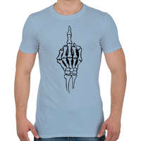 printfashion Csontváz középső ujj - Férfi póló - Világoskék