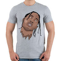 printfashion Travis Scott önkívület - Férfi póló - Sport szürke