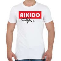 printfashion Aikido hero - Férfi póló - Fehér