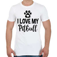 printfashion I love my pitbull - Férfi póló - Fehér