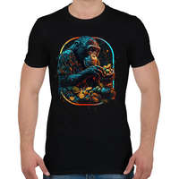 printfashion Csimpánz gyümölcsöt eszik - Férfi póló - Fekete