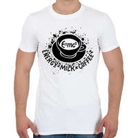 printfashion E=mc2, Energy=milkxcoffee2 - Férfi póló - Fehér