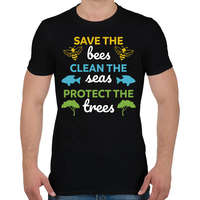 printfashion Save, clean, protect - Férfi póló - Fekete