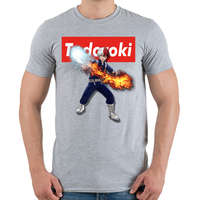 printfashion my hero academy todoroki - Férfi póló - Sport szürke