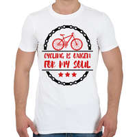 printfashion Cycling is oxigen for my soul - Férfi póló - Fehér