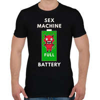 printfashion sex machine batteryFULL - Férfi póló - Fekete