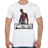 printfashion Fortnite- Travis Scott - Férfi póló - Fehér