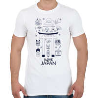 printfashion I LOVE JAPAN 5 - Férfi póló - Fehér