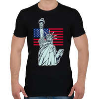 printfashion American Statue of Liberty - Férfi póló - Fekete