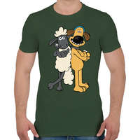 printfashion Shaun, a bárány - Férfi póló - Katonazöld