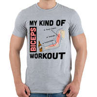 printfashion My Kind Of BICEPS Workout /r/ - Férfi póló - Sport szürke