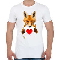 printfashion Watercolor fox love - Férfi póló - Fehér