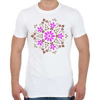 printfashion Tavaszi virágmandala - Férfi póló - Fehér