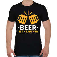 printfashion A sör a válasz - Férfi póló - Fekete