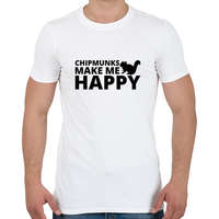 printfashion Chipmunks make me happy - Férfi póló - Fehér