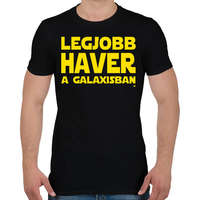 printfashion Legjobb haver a Galaxisban Star Wars - Férfi póló - Fekete