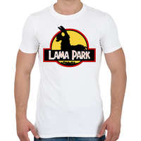 printfashion Lama Park - Férfi póló - Fehér