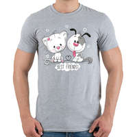 printfashion best frends - Férfi póló - Sport szürke