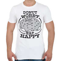 printfashion Donut worry eat happy - Férfi póló - Fehér