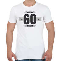 printfashion b-day-60-dark-lightgrey - Férfi póló - Fehér