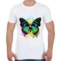 printfashion colorful butterfly - Férfi póló - Fehér