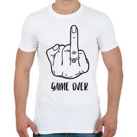 printfashion Game OVER - vicces lánybúcsú / legénybúcsú póló felirat - Férfi póló - Fehér
