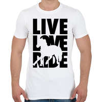 printfashion Live Love Ride lovas - Férfi póló - Fehér