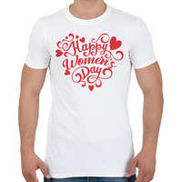 printfashion Happy Women's Day heart - Férfi póló - Fehér