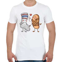 printfashion Szandál és zokni - Férfi póló - Fehér