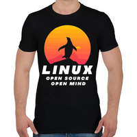 printfashion Linux - open source - Férfi póló - Fekete