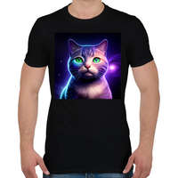 printfashion Galaxy Cat - Férfi póló - Fekete